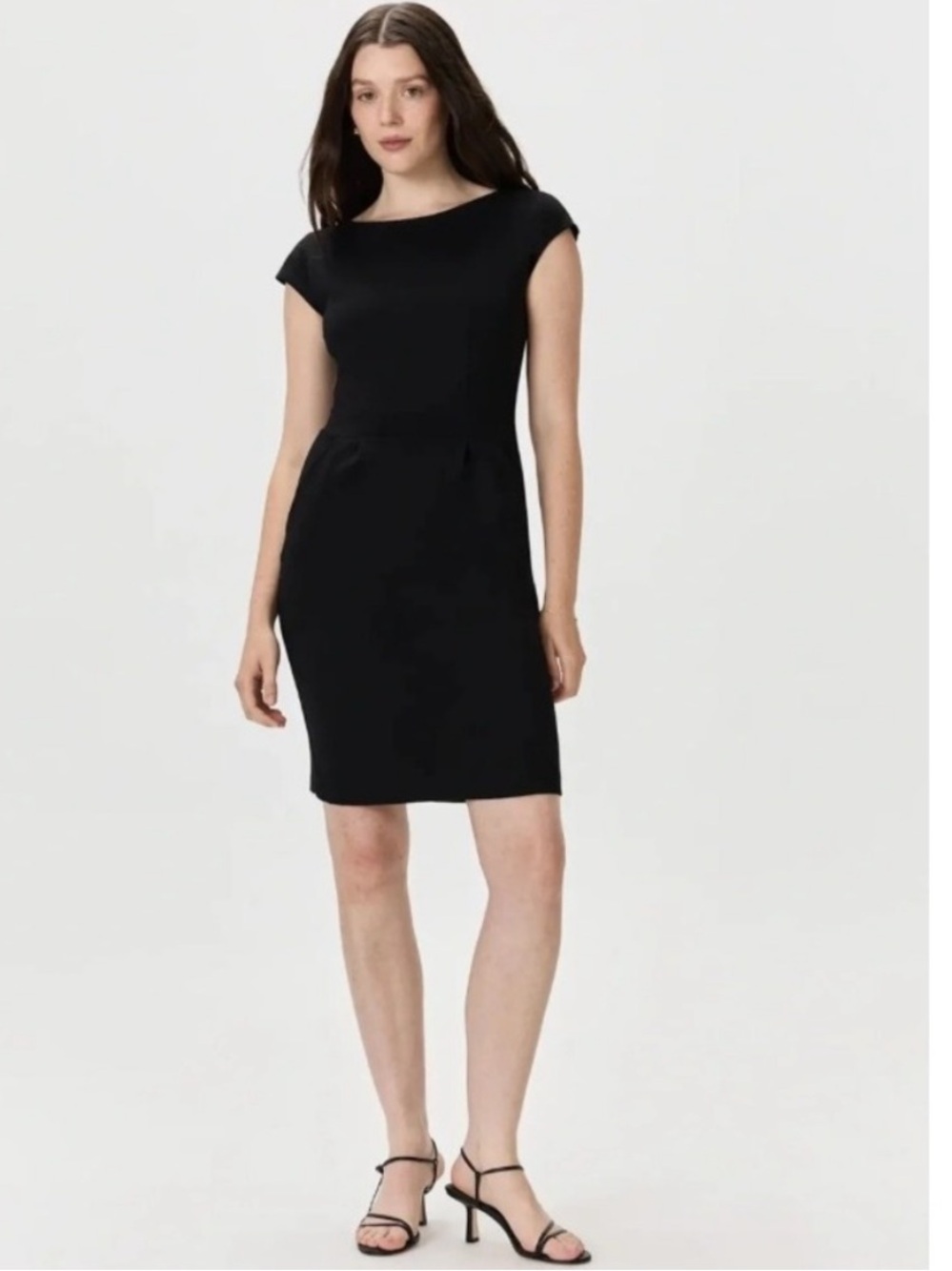 Quince Ultra stretch ponte cup sleeve dress black Large